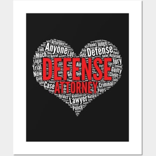 Defense attorney Heart Shape Word Cloud Design graphic Posters and Art